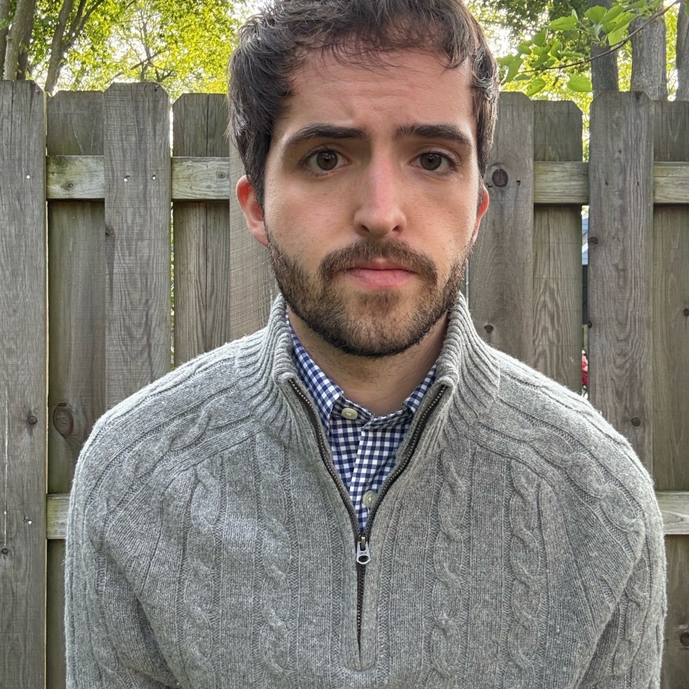 Brooks Brothers Men's Light Gray Zip-Up Sweater (Italian Yarn)